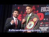 MANNY PACQUIAO VS JESSIE VARGAS FACE OFF!! HEIGHT ADVANTAGE VISIBLE FOR JESSIE VARGAS - EsNews
