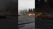 Motorist Catches Footage of Taxi on Fire