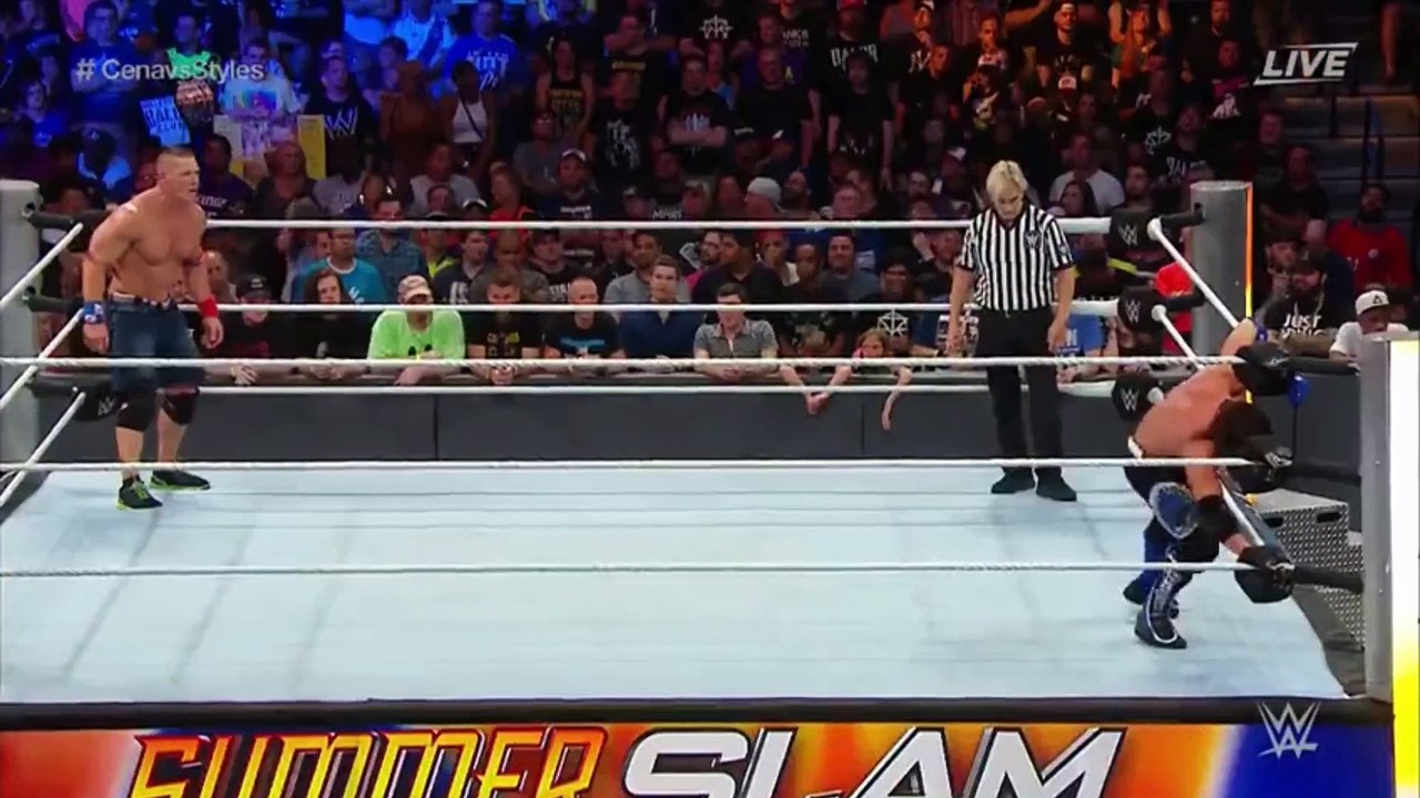 john cena vs aj styles summerslam 2016
