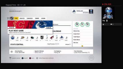 NHL 17 be a gm Vancouver