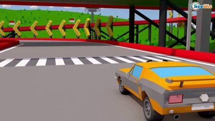 Colors Racing Car in Cartoon for Kids w Color Cars and 3D Animation