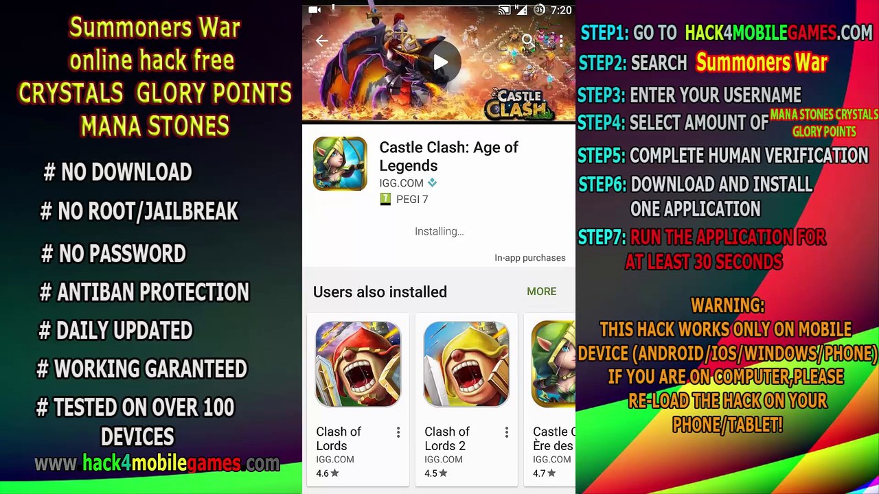 How to Hack Summoners War for Android  Unlimited CRYSTALS GLORY POINTS MANA STONES
