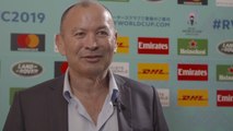 Reaction: England head coach Eddie Jones reacts to Rugby World Cup draw