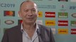 Reaction: England head coach Eddie Jones reacts to Rugby World Cup draw