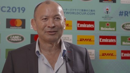 Reaction: England head coach Eddie Jones reacts to Rugby World Cup draw