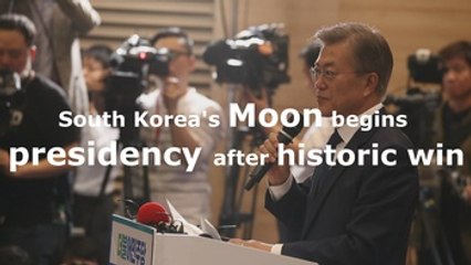 South Korea's Moon begins presidency after historic win