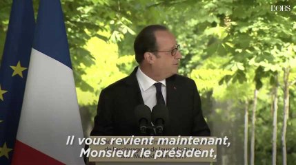 Hollande à Macron : "C'est à vous, cher Emmanuel, de porter ce message"