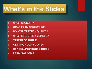 Graduate Management Admission Test | GMAT Presentation 2017