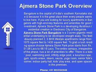 Ajmera Stone Park in Electronic City, Phase 1 & 2 of Bangalore
