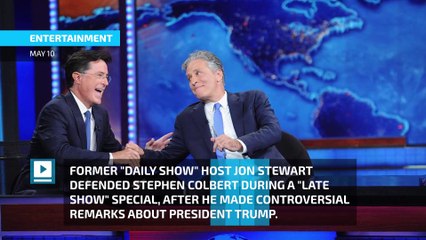 Jon Stewart defends Stephen Colbert's Trump sex joke in 'Daily Show' reunion
