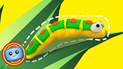 DIY How to make a Play-doh Cute Caterpillar Learn Colors