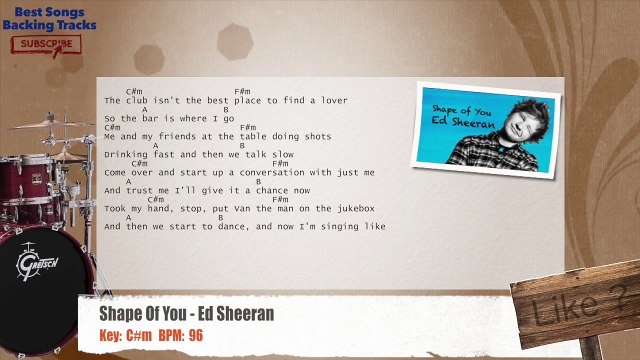 Shape Of You - Ed Seheeran Drums Backing Track