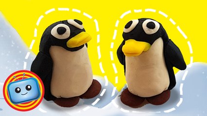 DIY How to make a Play-doh Penguin Learn Color