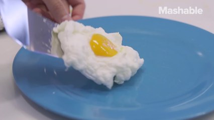 We tried to make cloud eggs and they were eggcellent