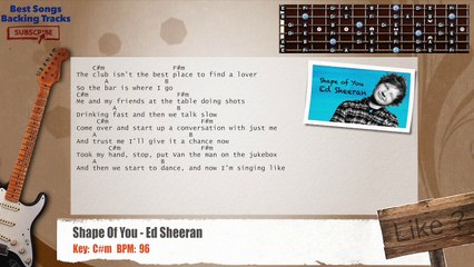 Shape Of You - Ed Seheeran Guitar Backing Track