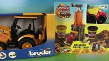 Pâte à modeler play doh Camion Diggin’ Rigs Chuck Dump Truck Gravel Yard et Bruder Tractopelle