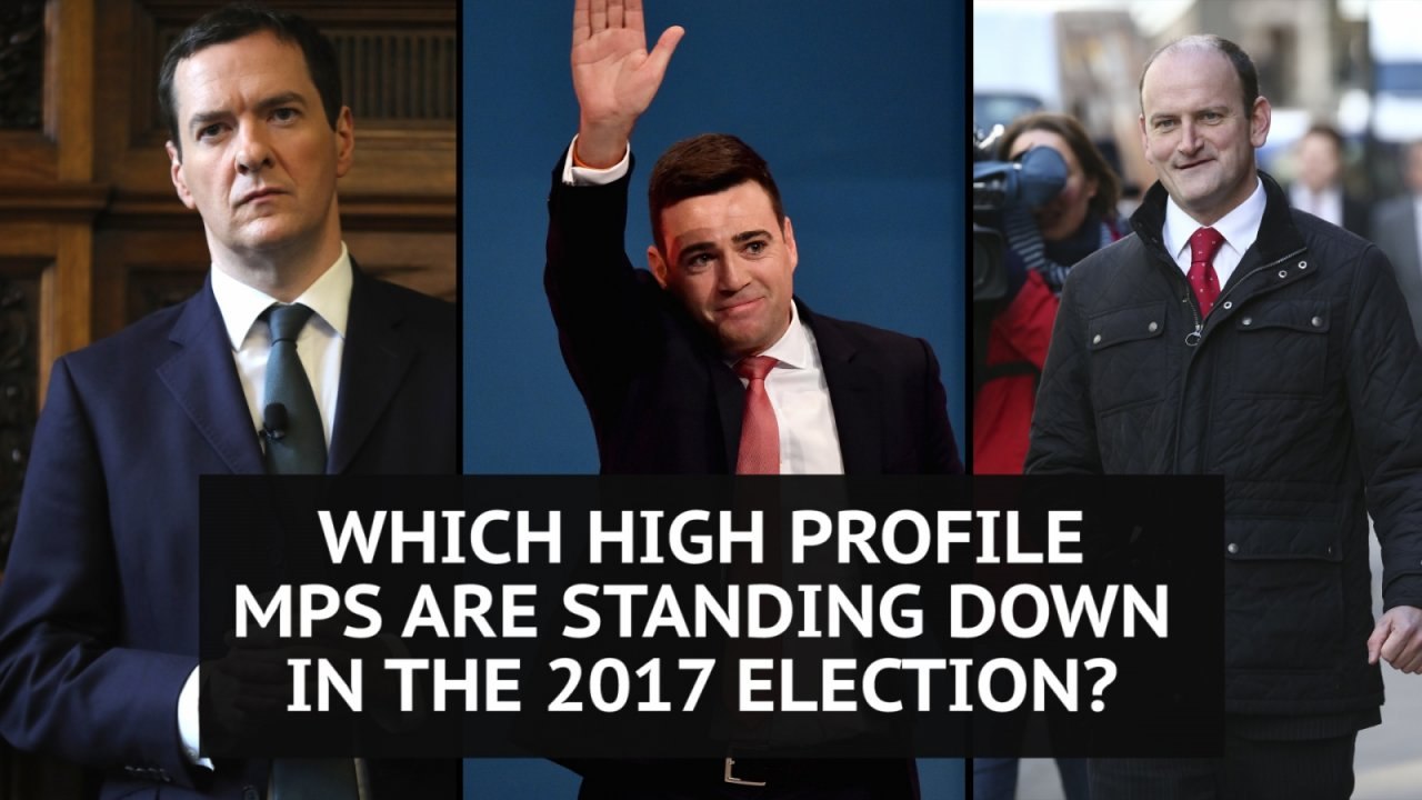 Which high profile MPs are standing down in the 2017 election?