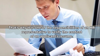 Verification of an Applicant's Resume