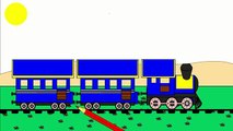Cartoon about a train. Learning colors. Locomotives, trains and ca