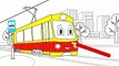 Let’s color a tram! Learning colors. Educational cartoons for chil