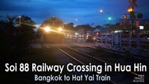 Night train, Soi 88 Railroad crossing in Hua Hin