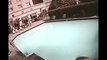 Earthquake footage live- Pool Shaking & Water Bursasd