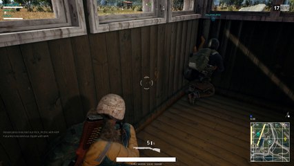 Battlegrounds: Scaring the SHIT out of a kid after being pinned down in a shack for 10 minutes.