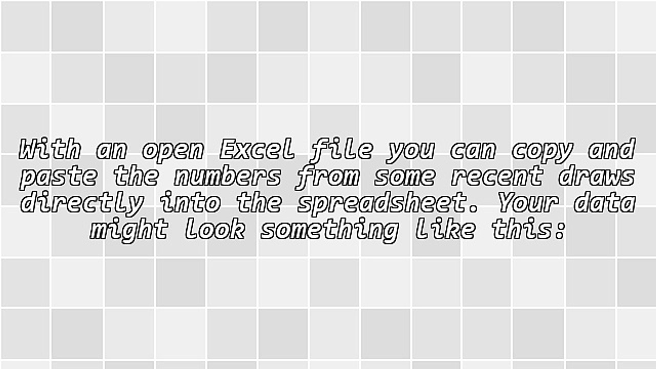 How To Use Excel And VBA Create A List Of Unique Numbers From Previous Lotto Draws