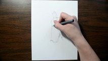 3D Drawing of Cupid - Trick Art on Line Paper Illusion-5