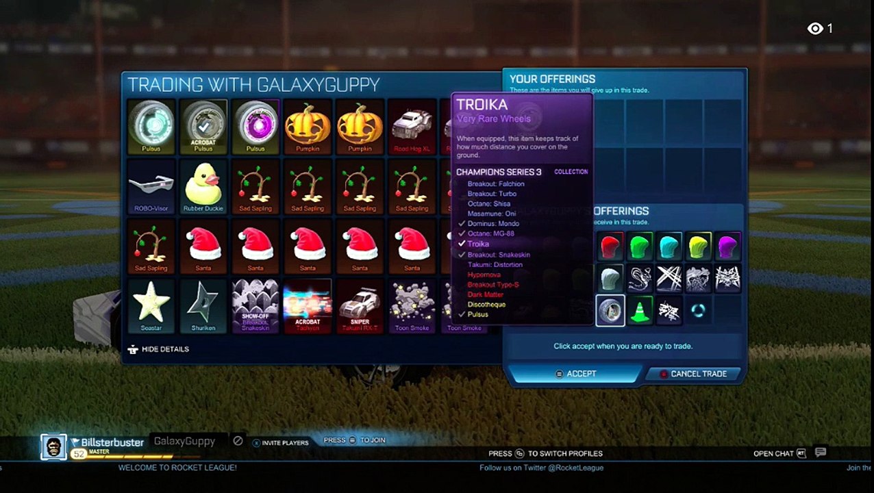 INSANE ROCKET LEAGUE TRADE FOR PAINTED PULSES! [NOOB ALERT]