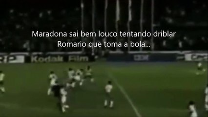 Romario dando caneta em Maradona