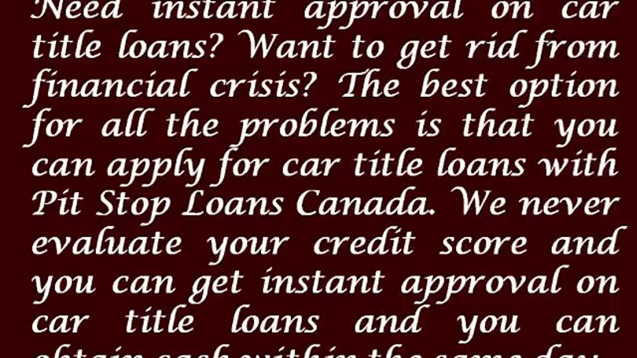 Fast and easy approval on car title loans in Ottawa