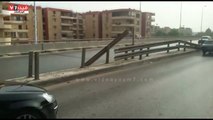بالفيديو.. قارئ يرصد اختفاء فواصل حديدية بكوبرى الجيش فى طريق السويس