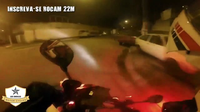 Motorcycle Police chases helmet cam Brazil motor accident dsa