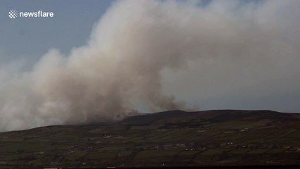 Big gorse fire over Donegal, Northern Ireland