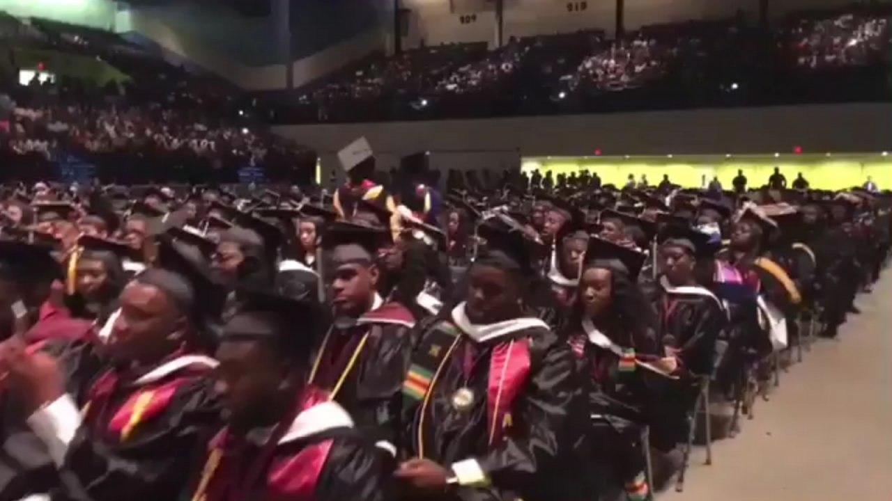 BCU graduates turn their backs on Betsy DeVos during commencement speech