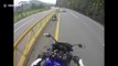 Horrible motorbike crash caught on camera in Bogota, Colombia