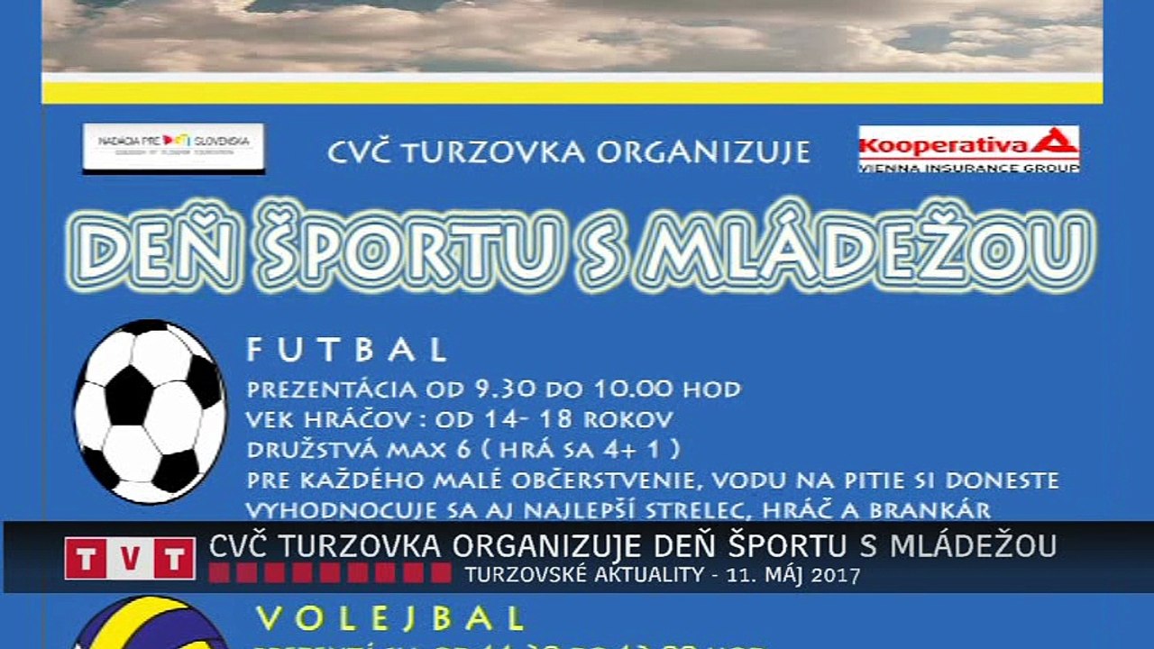 CVČ TURZOVKA ORGANIZUJE DEŇ ŠPORTU S MLÁDEŽOU