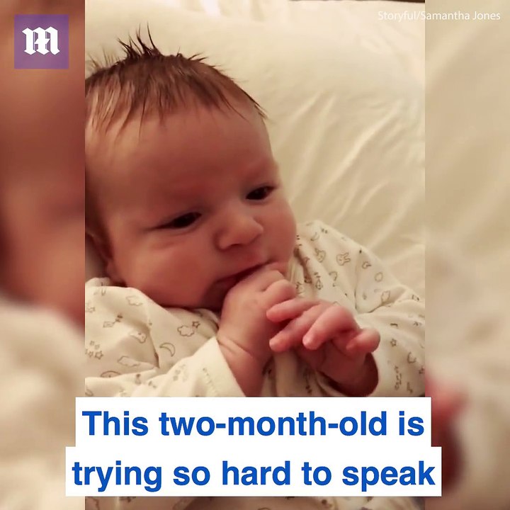 He can already TALK at two months old!