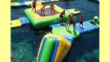 this inflatable playground on water