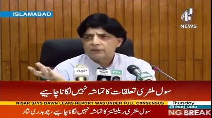 Retired Generals think that they are spokesperson of Army ; Chaudhry Nisar