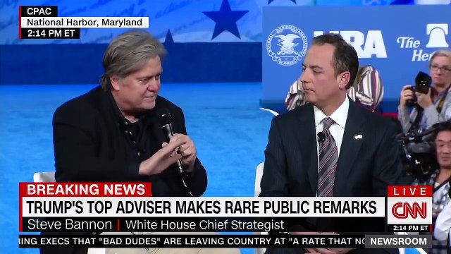 WATCH: Reince Priebus freak out when Steve Bannon touches his leg