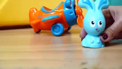 Kid's Toys Videos - TALKING EGG! - Bunny & Pig11gy's Toy Airplane Journey - Learn Shape