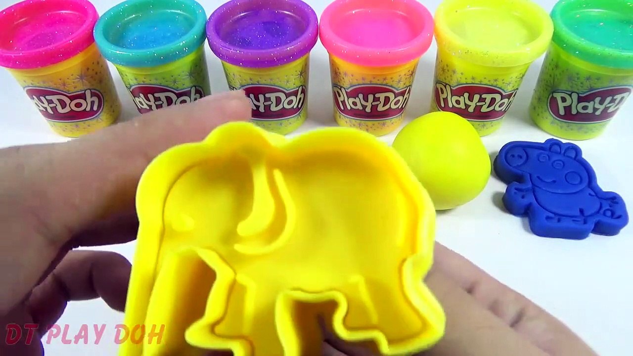 Learn Colors with Play Doh !! Play Doh Ice  cle Peppa Pig Elephant Molds