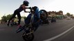 Crazy girl does motorcycle stunts on St. Louis streets