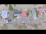 Aerial Footage Shows Severe Flooding on Quebec Highway