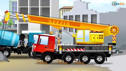 Tractor with JCB Excavator Trucks For Children - Kids Video Agricultural Machinery Cartoon
