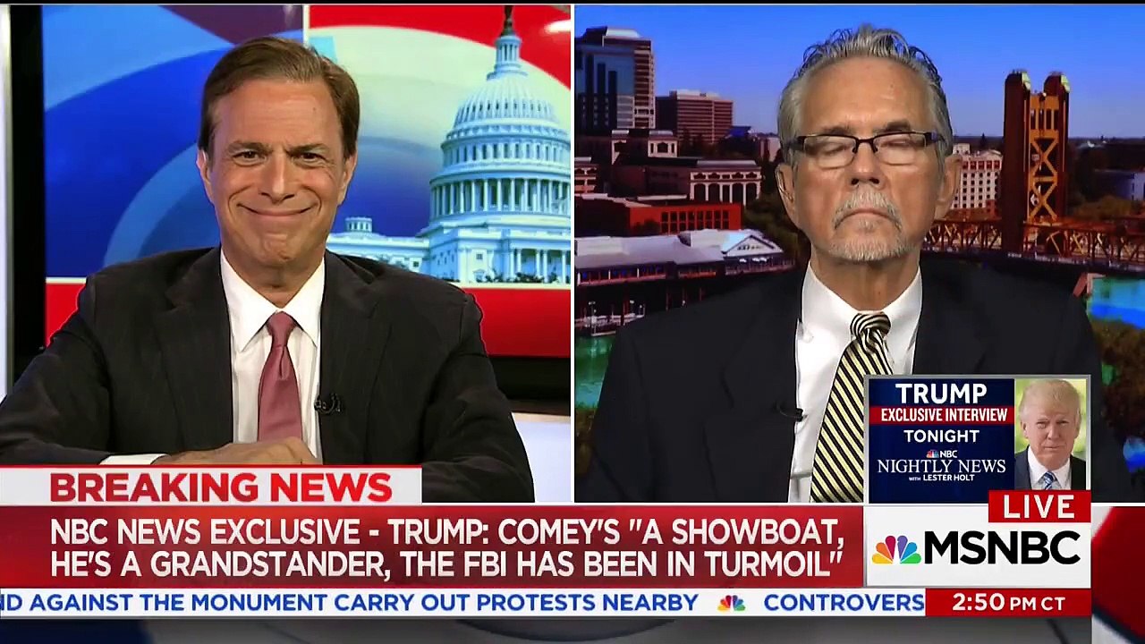 MSNBC reported that Trump canceled his visit to FBI HQ after he slammed Comey to Lester Holt