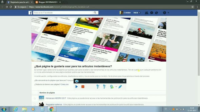 ENLAZAR ARTICULOS INSTANTANEOS DE FACEBOOK CON BLOGGER