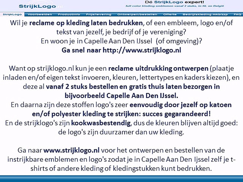 Reclame kleding bedrukken Capelle Aan Den Ijssel